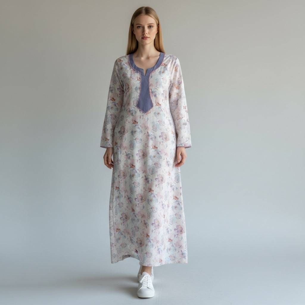 Women's Floral Long Nightwear Dress