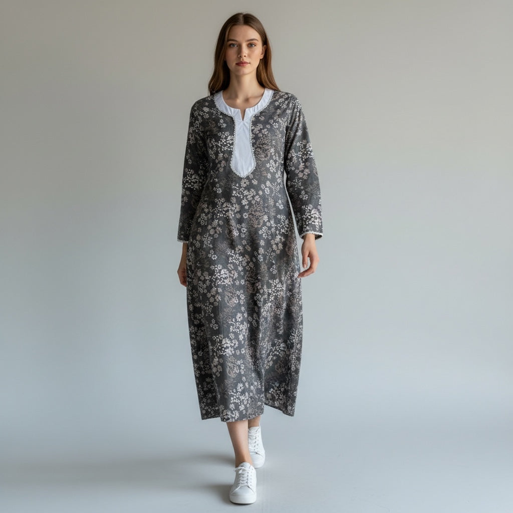 Women's Floral Long Nightwear Dress