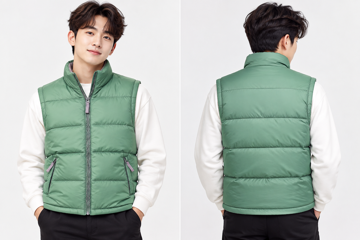 Men’s Lightweight Puffer Vest – Sleeveless Padded Zip Jacket
