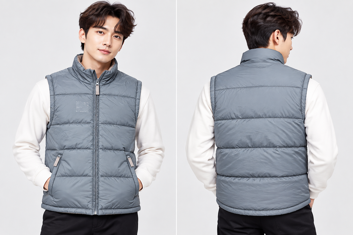Men’s Lightweight Puffer Vest – Sleeveless Padded Zip Jacket