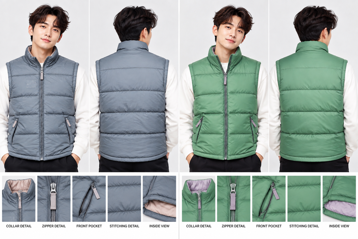 Men’s Lightweight Puffer Vest – Sleeveless Padded Zip Jacket